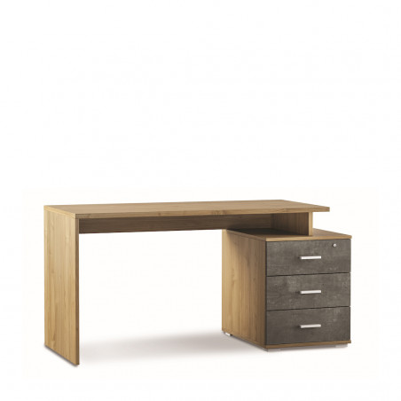 Scrivania 3 Cassetti 154L x 55P x h76 – Finitura Legno Noce e Nero Opaco – Sarmog