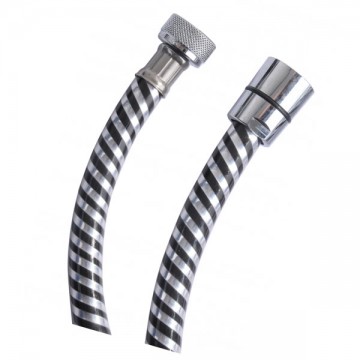 Pvc Silver Black/Chrome Shower Hose 150