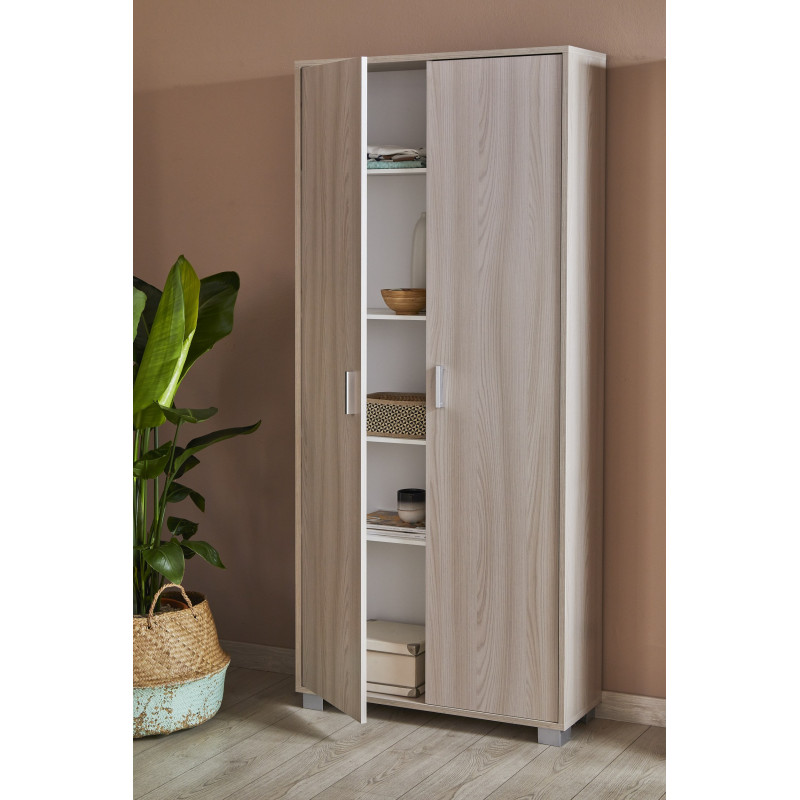 Sarmog Mobile 2 Ante Con Kit - Armadio Montabile H182 L71 P41 Cm - Colore Bianco Ossido - ADB354OSOSK - Soluzione Salvaspazio Per Casa