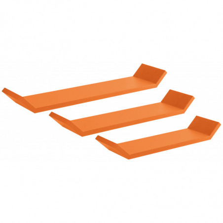 Set di 3 Mensole da Muro Barchetta, Mensola Cameretta e da Parete, Arancione, 71x7x15,5 cm, 61x7x15,5 cm e 51x7x15,5 cm - Barchetta