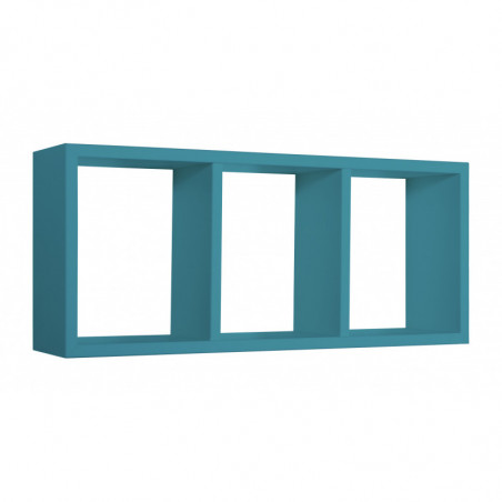 Mensola da Muro, Libreria Sospesa, Libreria da Parete, Scaffale da Parete, Blu Atollo, 70x30 p15,5 cm - Tristano