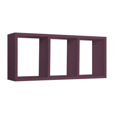 Mensola da Muro, Libreria Sospesa, Libreria da Parete, Scaffale da Parete, Viola Melanzana, 70x30 p15,5 cm - Tristano