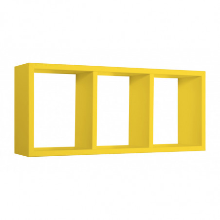 Mensola da Muro, Libreria Sospesa, Libreria da Parete, Scaffale da Parete, Giallo Canarino, 70x30 p15,5 cm - Tristano