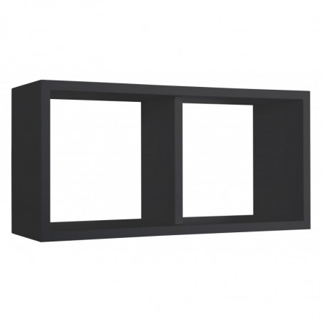 Mensola da Muro, Libreria Sospesa, Libreria da Parete, Scaffale da Parete, Nero, 70x35 p23,7 cm - Morgana Maxi