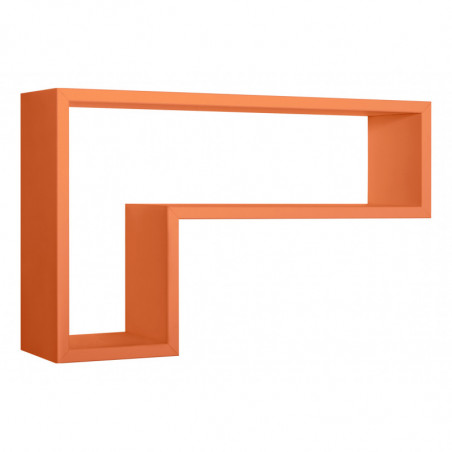 Mensola da Muro, Pensile Bagno, Mensola da Parete, Scaffale da Parete, Arancione, 61x37 p15,5 cm - Lettera