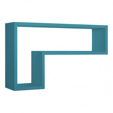 Mensola da Muro, Pensile Bagno, Mensola da Parete, Scaffale da Parete, Blu Atollo, 61x37 p15,5 cm - Lettera