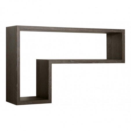 Mensola da Muro, Pensile Bagno, Mensola da Parete, Scaffale da Parete, Rovere Scuro, 61x37 p15,5 cm - Lettera