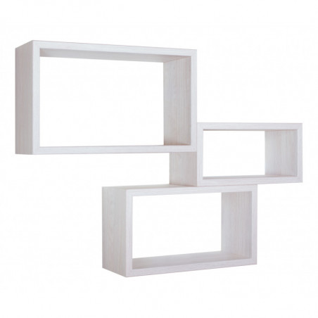Set di 3 Mensole da Muro, Libreria Sospesa, Libreria Parete, Scaffale Parete, Rovere Imperiale, 45x27 p15,5 cm, 40x22 p15,5 cm e 35x17 p15,5 cm - Trittico