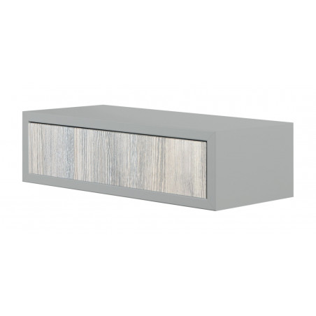 Mensola da Muro con Cassetto, Comodino Sospeso, Mensola da Parete, Grigio Sasso, 45x13,4 p20 cm - Legolo