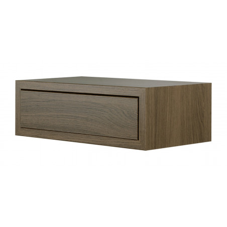 Mensola da Muro con Cassetto, Comodino Sospeso, Mensola da Parete, Rovere Tabacco, 45x14,3 p23,7 cm - Legolo Maxi