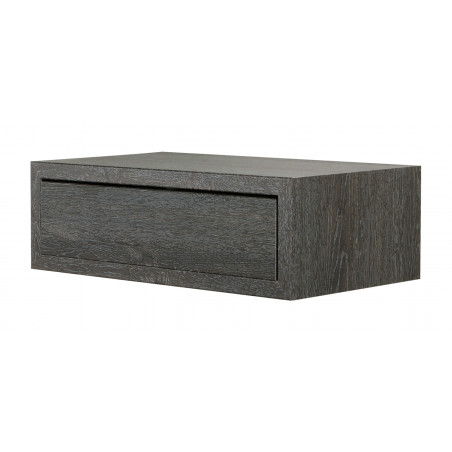 Mensola da Muro con Cassetto, Comodino Sospeso, Mensola da Parete, Rovere Scuro, 45x14,3 p23,7 cm - Legolo Maxi