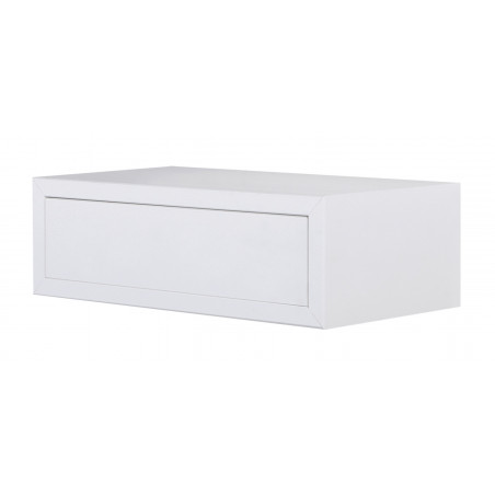 Mensola da Muro con Cassetto, Comodino Sospeso, Mensola da Parete, Bianco, 45x14,3 p23,7 cm - Legolo Maxi