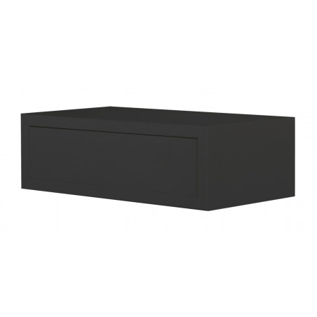 Mensola da Muro con Cassetto, Comodino Sospeso, Mensola da Parete, Nero, 45x14,3 p23,7 cm - Legolo Maxi