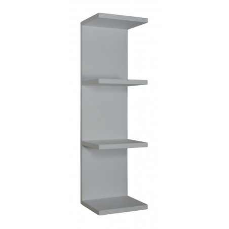 Mensola da Muro, Libreria Sospesa, Libreria da Parete, Scaffale da Parete, Grigio Sasso, 25,5x93 p23,7 cm - Libreria Pettine