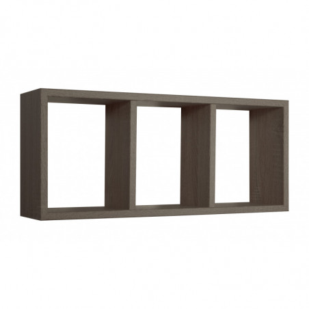 Mensola da Muro, Libreria Sospesa, Libreria da Parete, Scaffale da Parete, Noce Segato, 70x30 p15,5 cm - Tristano