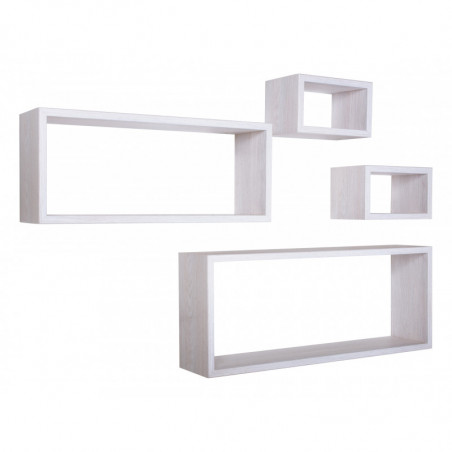 Set 4 Mensole da Muro, Pensile Bagno, Mensola Parete, Scaffale Parete, Rovere Imperiale, 75x30 p15,5 cm, 60x25 p15,5 cm e 2 da 25x15 p15,5 cm - Merlino