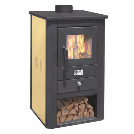 Stufa a legna – Pallade finitura Avorio 50×41 h86 cm 10,7 kW vano portalegna – Mille