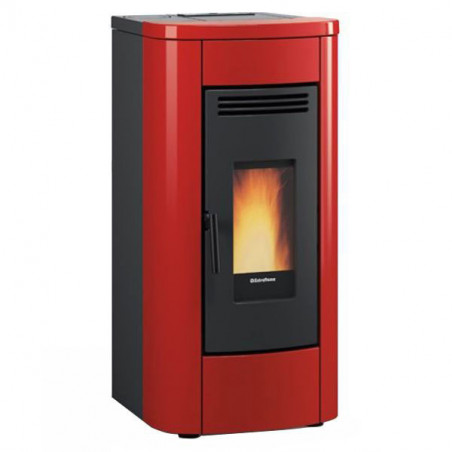 Stufa a pellet canalizzabile – Klaudia Plus 5.0 finitura Bordeaux 50×57 h102 cm 3,2-8,0 kW serbatoio 15 kg – Extraflame