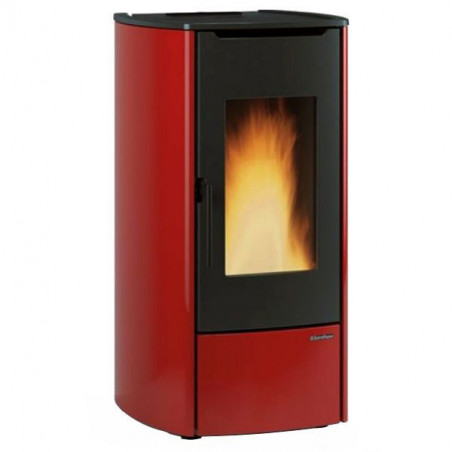 Termostufa a pellet – Marina Idro 11 finitura Bordeaux 55×60 h104 cm 4,2-14,8 kW 20 kg serbatoio – Extraflame