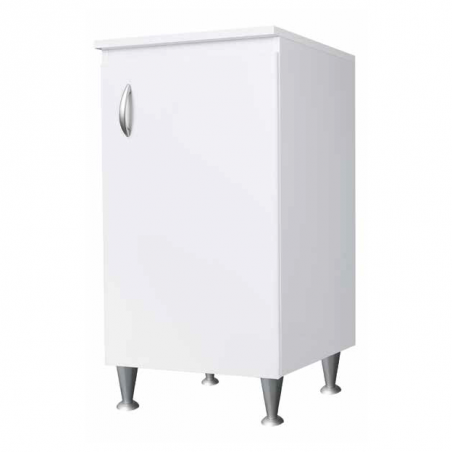 Mobile lavanderia 1 anta 45x50 cm piedini regolabili – Legno idrofugo bianco – Ripiano interno – Negrari