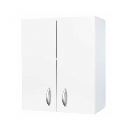 Pensile lavanderia 60x32 cm 2 ante – Due ripiani – Legno idrofugo bianco – Negrari