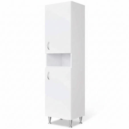 Mobile colonna lavanderia 185x50 cm – 2 ante singole – Legno idrofugo bianco – Negrari