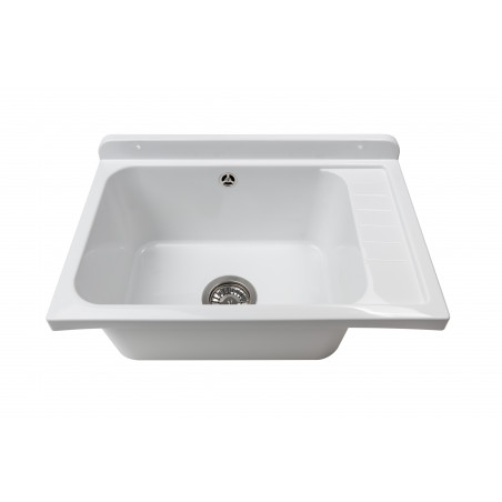 Pilozzo a muro 58x38 cm con sgocciolatoio – Bianco – Profondo e anti UV – Ideale per esterno – Kit di montaggio – Negrari