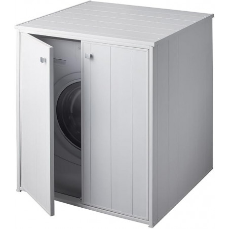 Negrari Mobile Coprilavatrice XXL  in PVC, Universale, Resistente all'umidità, Ante con chiusura magnetica, Kit di montaggio completo, L77 x P71 x H93,5, Bianco