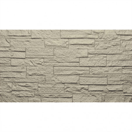 Pannello decorativo effetto pietra mattoni 3D set 12 pz 8,6 mt2 rivestimento murale in PU 120 x 60 x 2,5 Greige Tortora