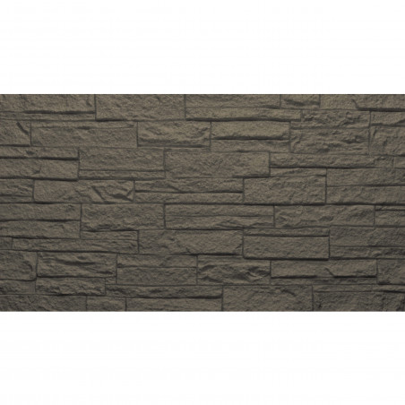 Pannello decorativo effetto pietra mattoni 3D set 12 pz 8,6 mt2 rivestimento murale in PU 120 x 60 x 2,5 Grigio Ardesia