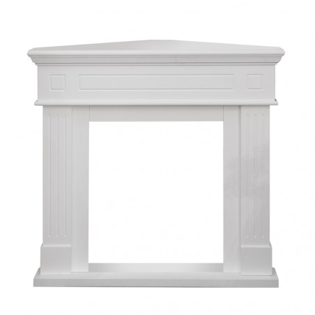 Cornice per camino ad angolo rivestimento in legno L110xP63xH102 Ford Bianco