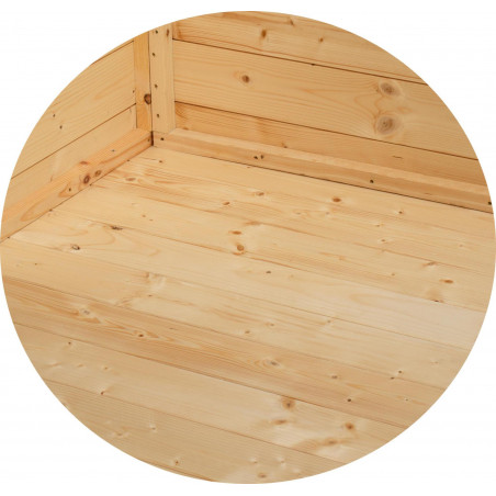 Kit pavimento per casetta Stefy 62676 abete naturale 200x167x5,5 cm con listelli impregnati – base robusta outdoor