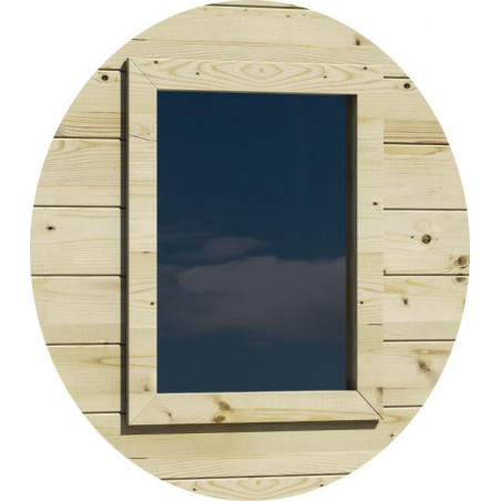 Kit finestra per casetta Stefy serramento abete massello naturale con plexiglass 45x3x55 cm – ricambio/accessorio casette legno