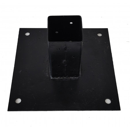 Porta palo per pavimento nero acciaio zincato 6x6x12 cm – supporto fissaggio pali legno cemento terrazzo giardino
