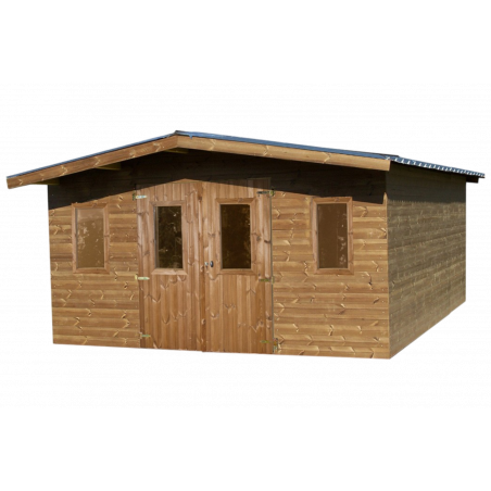 Casetta da giardino in legno 400x400 cm – Legno termotrattato 28 mm – Tetto zincato – THA4040.02T Foresta