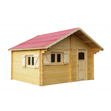 Casetta in legno 500x400 cm – Pareti 60 mm – Tetto rosso 26° – Finestre doppio vetro – CZ5040.02 Foresta