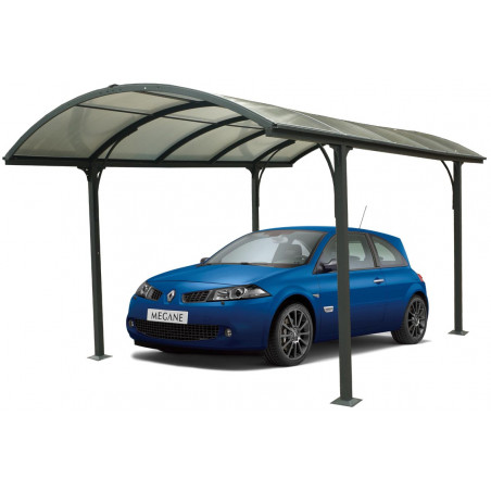 Tettoia per auto da giardino in alluminio 485x301 cm – copertura auto carport con tetto policarbonato 6 mm – grigio antracite – CAR3048ALRPT Foresta