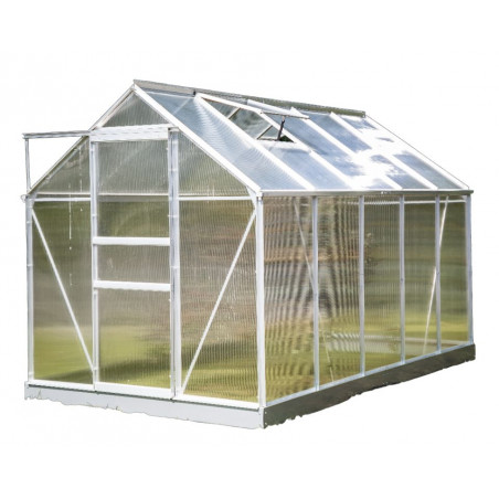 Serra da giardino in alluminio 192x314 cm – policarbonato 4 mm, base e 2 finestre incluse – 6,03 m² – SR1931 Foresta