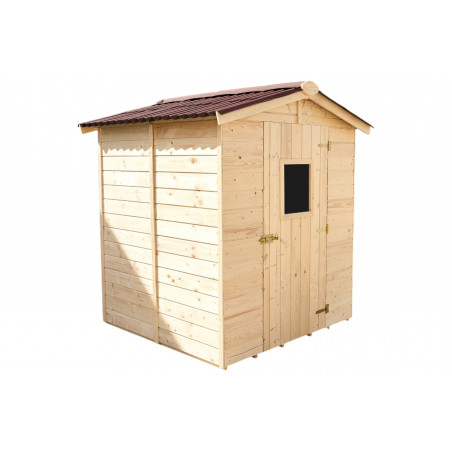 Casetta in legno da giardino con lucernario – 160x160 cm – pannelli 16 mm, tetto bitumato e pavimento – ED1616.01 Foresta