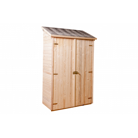 Ripostiglio in legno da giardino con 3 ripiani – 120x60 cm – pannelli 16 mm, pavimento incluso e tetto bitumato – ED1206.01 Foresta