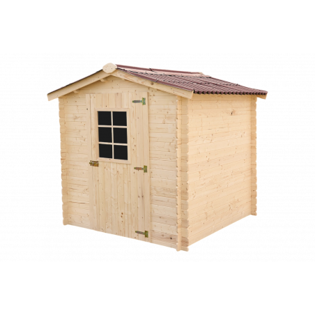 Casetta in legno da giardino con porta finestrata – 195x195 cm – tavole 20 mm, tetto bitumato e struttura angolare – AL2020.02N Foresta