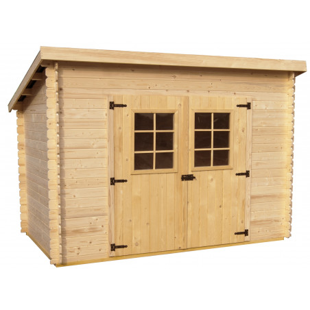 Casetta in legno da giardino con porta vetrata – 300x184 cm – tavole 20 mm, tetto bitumato rosso – CH3019.02N Foresta