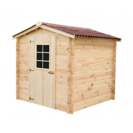 Casetta in legno da giardino con porta vetrata – 200x200 cm – tavole 28 mm, tetto bitumato – VD2020.02N Foresta