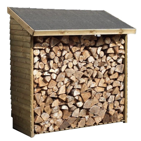 Portalegna da giardino in legno 188x86 cm – copertura bitumata – capacità 2 steri – trattato autoclave – RB18869 Foresta