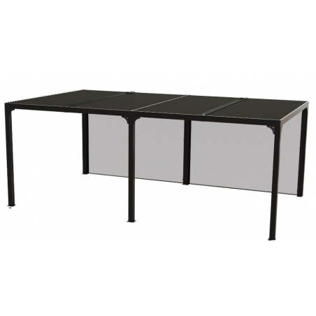 Pergola bioclimatica in alluminio 598x360 cm – tettoia con lamelle orientabili manuali ecrù – grigio antracite – PER3660BIW Foresta