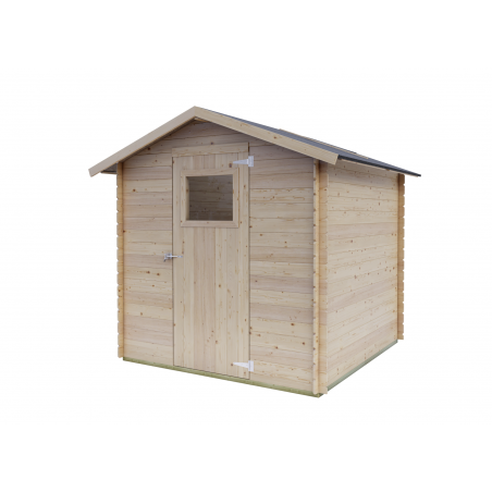 Casetta in legno da giardino 198x198 cm – Pareti 16 mm – Porta plexiglas – Con armatura – Abete naturale
