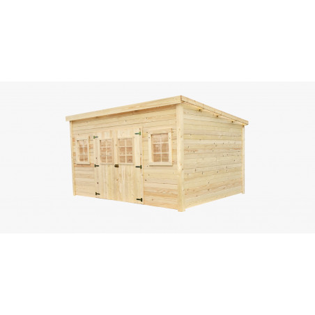 Casetta in legno da giardino 380x280 cm – Spessore pareti 28 mm – Tetto policarbonato – Finestre fisse – LA4030 Foresta