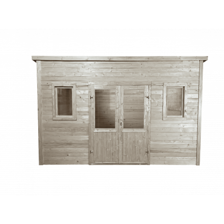 Casetta in legno da giardino 380x380 cm – Spessore pareti 28 mm – Tetto acciaio zincato – Vetrate in vetro – LAX4040.02 Foresta