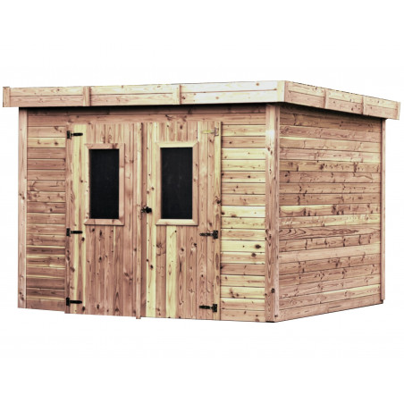 Casetta da giardino in legno termo-trattato 284x284 cm – Spessore pareti 26 mm – Tetto acciaio zincato – Porta con lucernario – THX.3030.0T Foresta