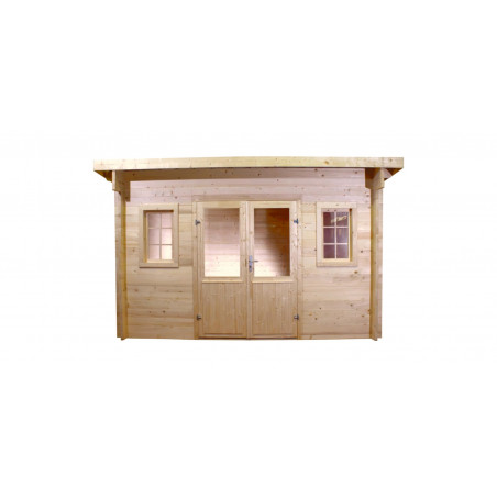 Casetta da giardino in legno abete 374x374 cm – Spessore pareti 42 mm – Tetto acciaio zincato – Porta vetrata – FA4040.02 Foresta